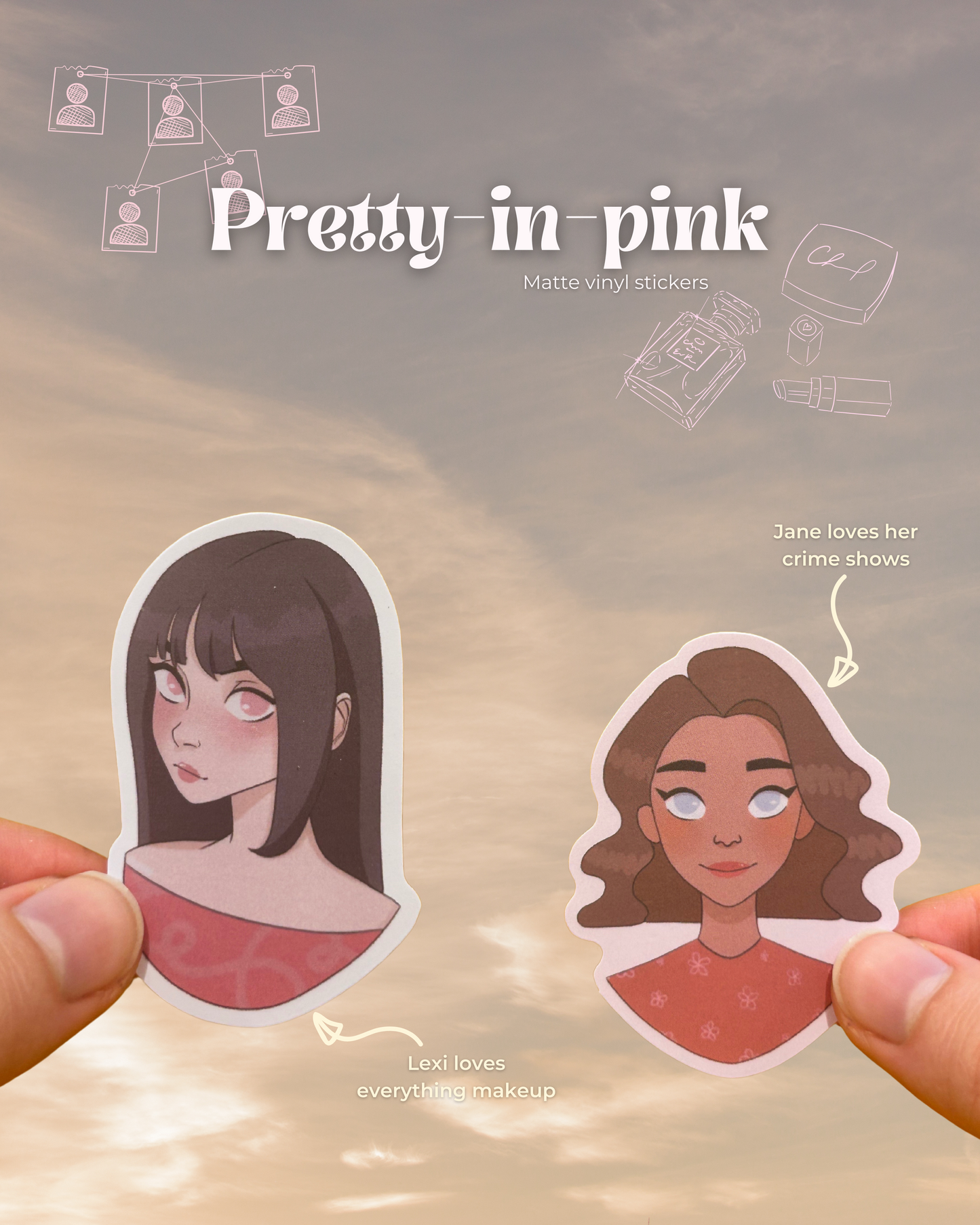 Pretty-in-pink Stickers